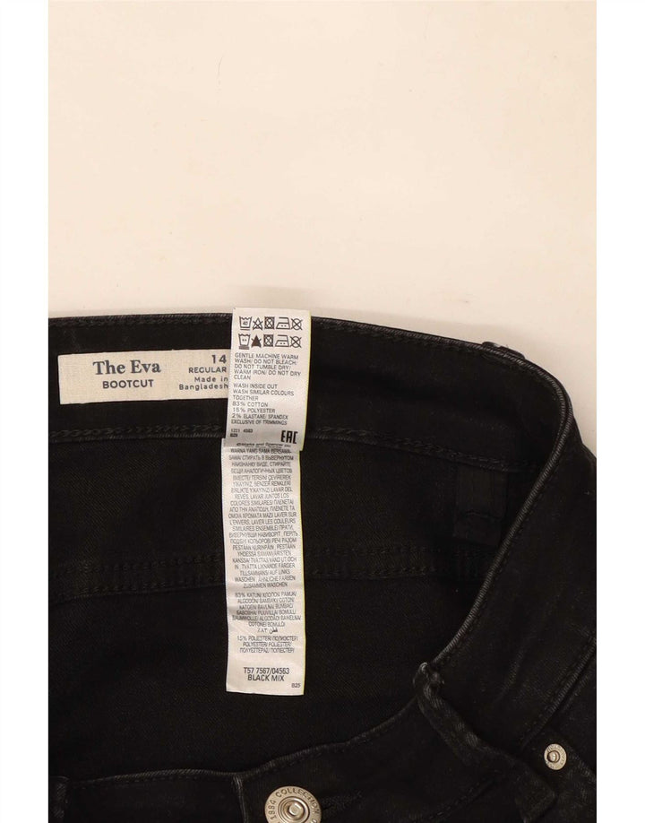 Marks & Spencer Womens The Eva Bootcut Jeans UK 14 Large W32 L30 Black