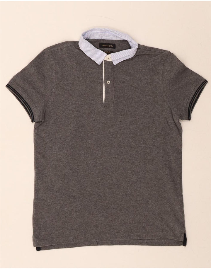 MASSIMO DUTTI Mens Casual Fit Polo Shirt Medium Grey Cotton Vintage Massimo Dutti and Second-Hand Massimo Dutti from Messina Hembry 