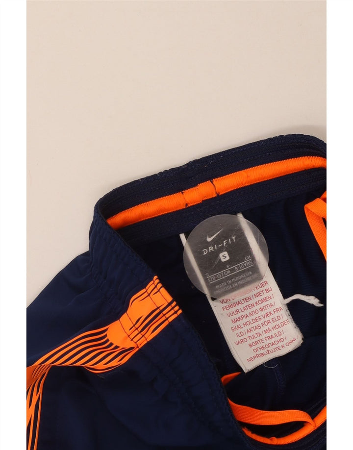 NIKE Drenge Dri Fit træningsdragt bukser 8-9 år Small Navy Blue Colourblock