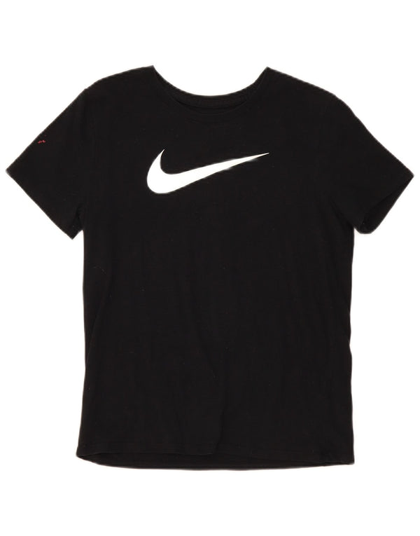 Nike Dame Dri Fit Grafisk T-Shirt Top UK 10 Lille Sort