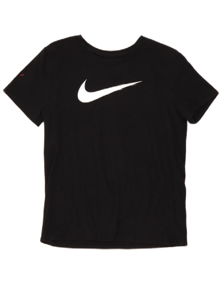 Nike Dame Dri Fit Grafisk T-Shirt Top UK 10 Lille Sort