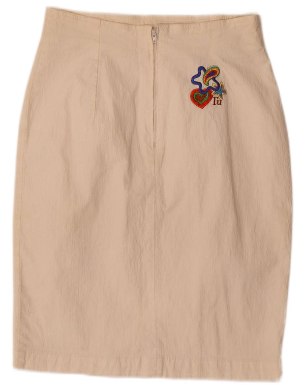 Nazareno Gabrielli Kvinder High Waist Pencil Skirt IT 46 Large W26 Off White