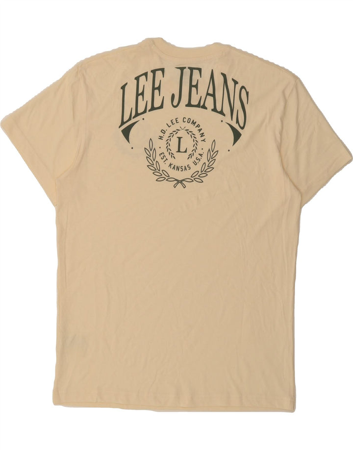 LEE Mens Relaxed Fit Graphic T-Shirt Top Medium Beige Cotton Vintage Lee and Second-Hand Lee from Messina Hembry 