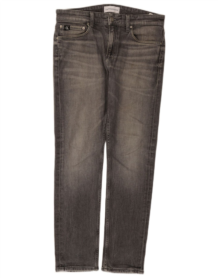 Calvin Klein Herre Larston Slim Jeans W32 L30 Grå Bomuld