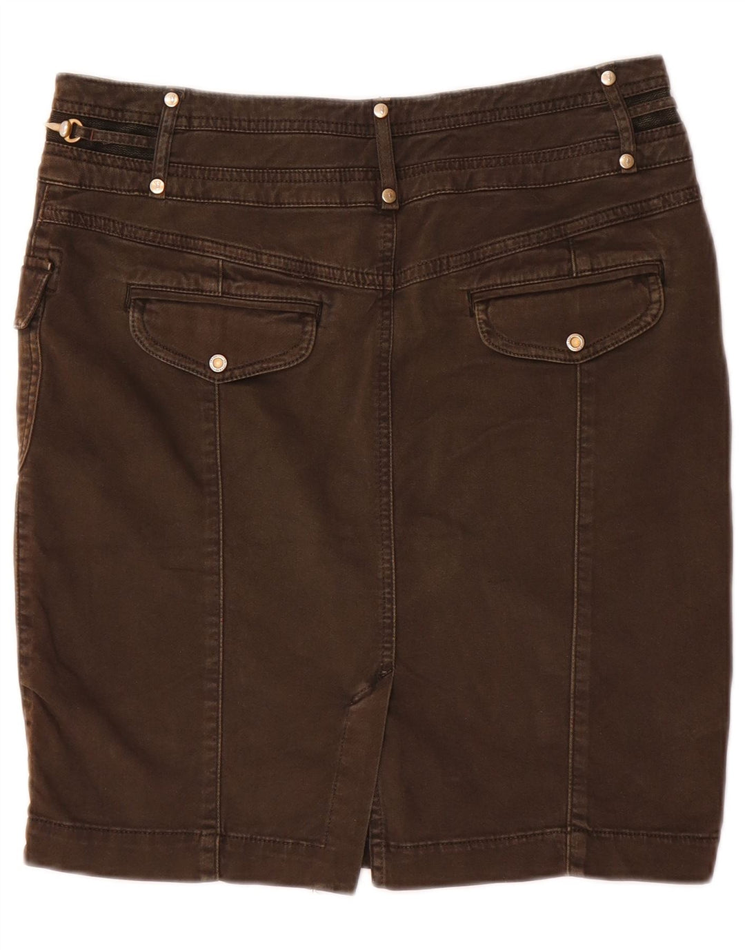Trussardi Dame Denim Nederdel IT 42 Medium W28 Brun Bomuld