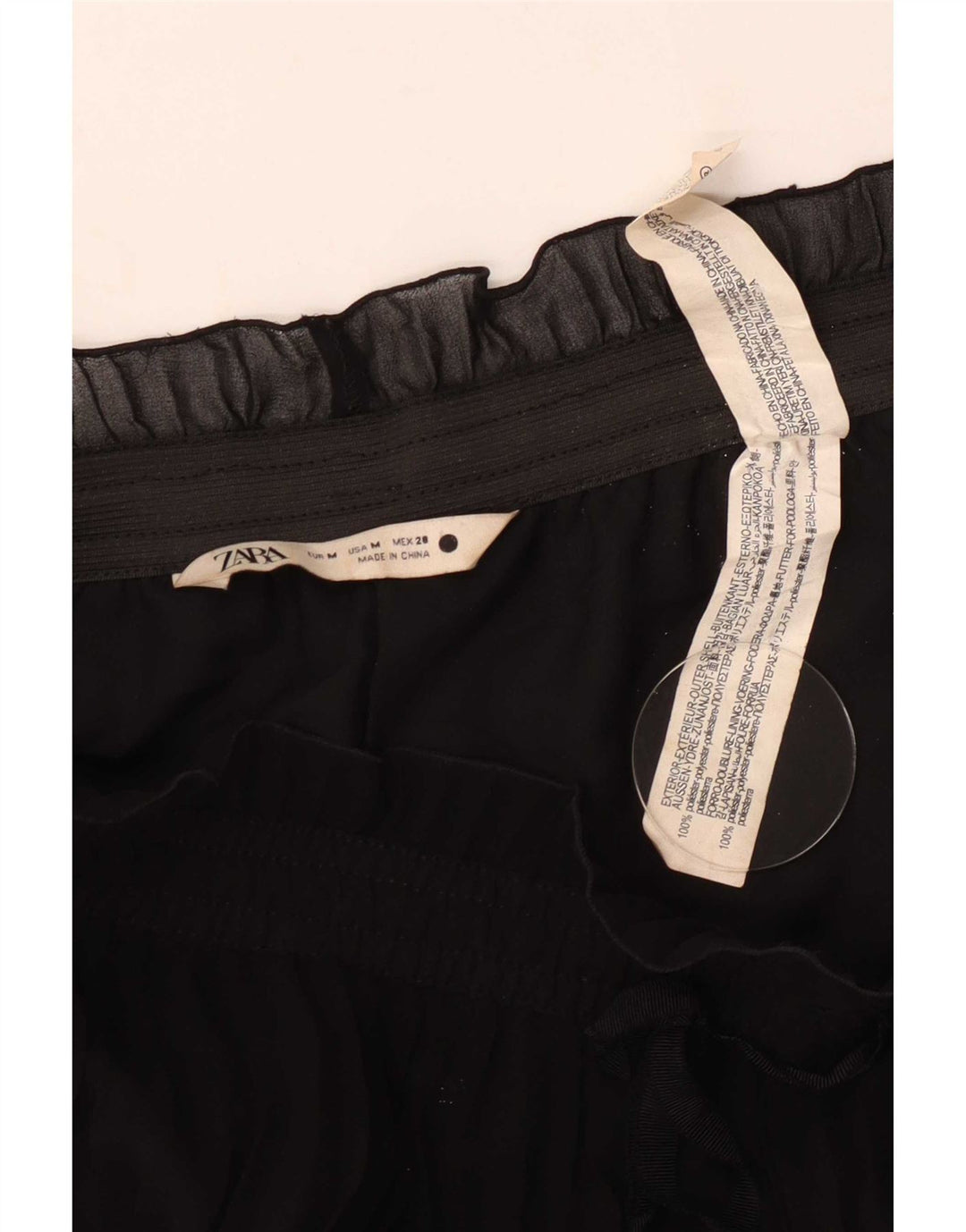 Zara Dame Cullotes Højtaljede Capri Bukser Medium W28 L20 Sort