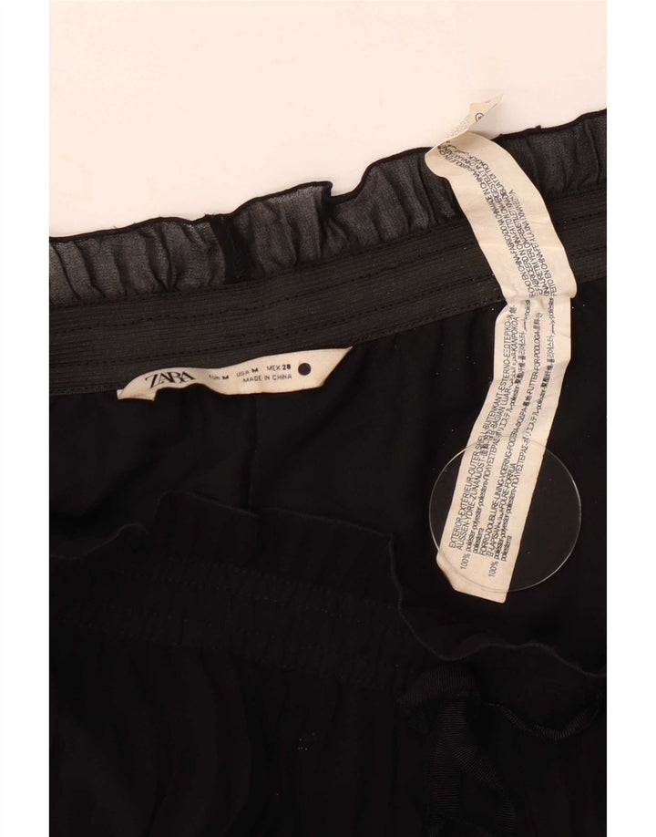Zara Dame Cullotes Højtaljede Capri Bukser Medium W28 L20 Sort