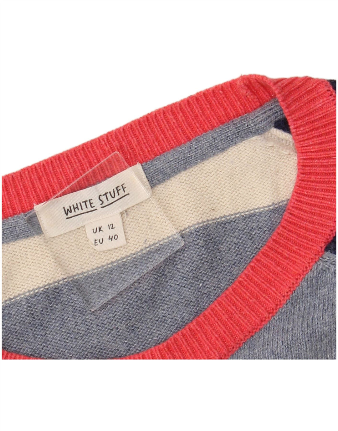 WHITE STUFF Dame Boat Neck Jumper Sweater UK 12 Medium Flerfarvet