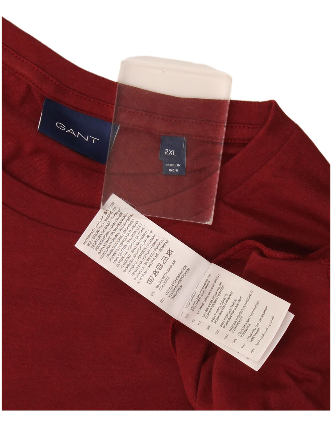 Gant Herre T-Shirt Top 2XL Bourgogne bomuld