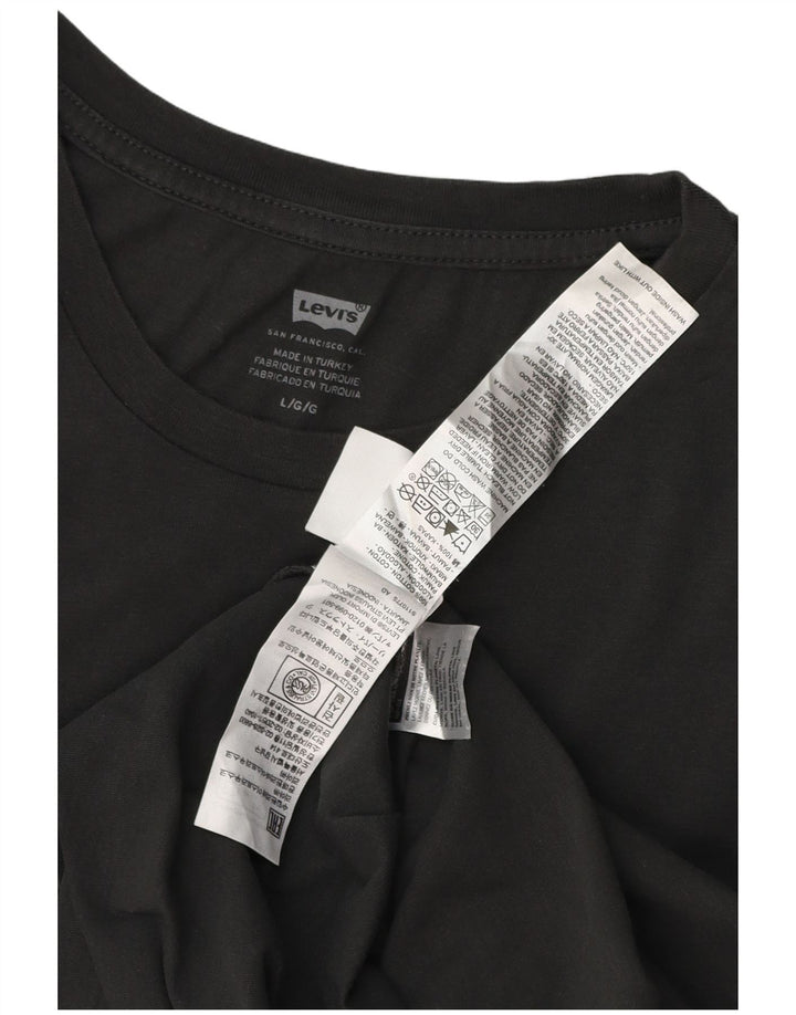 LEVI'S Mens Graphic T-Shirt Top Large Grey Cotton