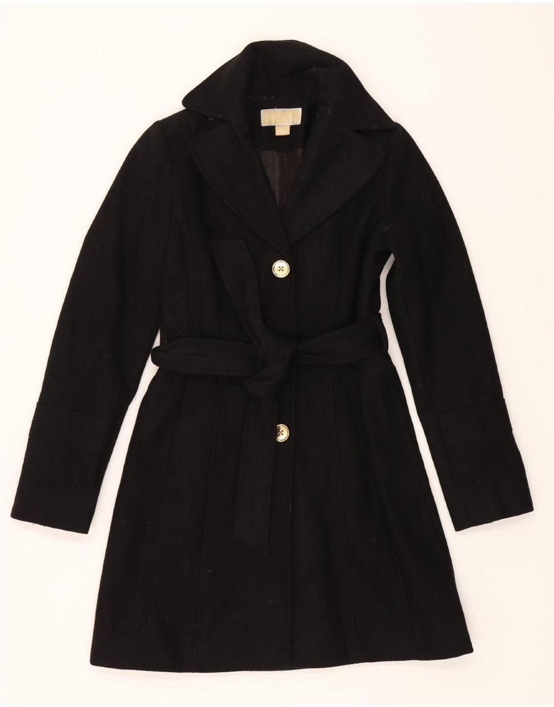 MICHAEL KORS Womens Overcoat US 2 XS Black Wool Vintage Michael Kors and Second-Hand Michael Kors from Messina Hembry 