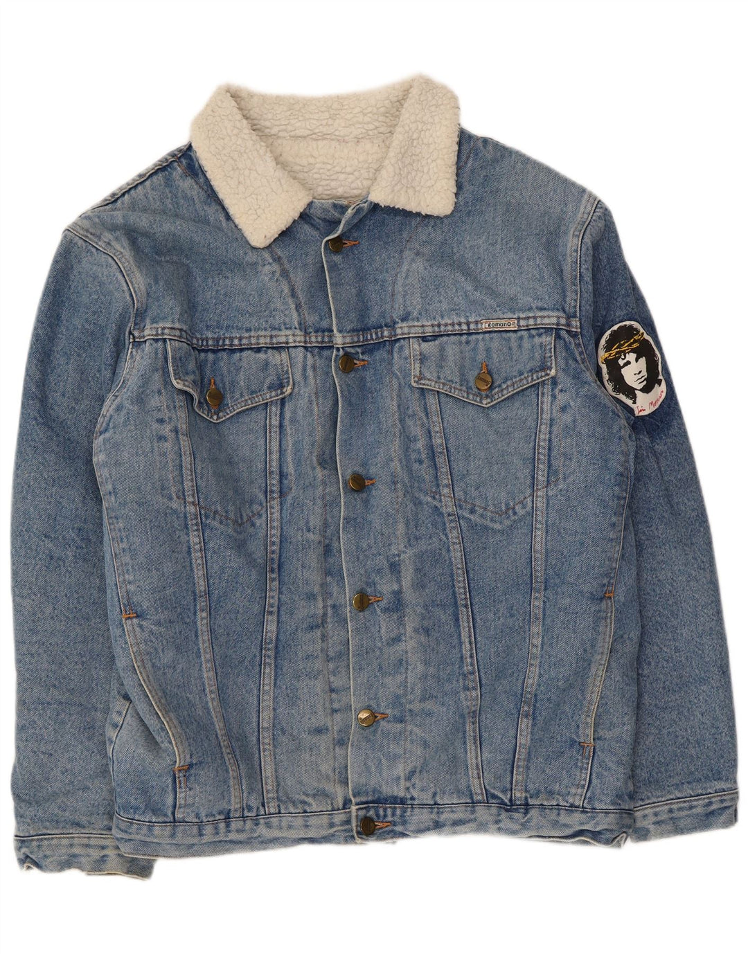 Romano Herre Sherpa denimjakke UK 42 XL Blå Polyester