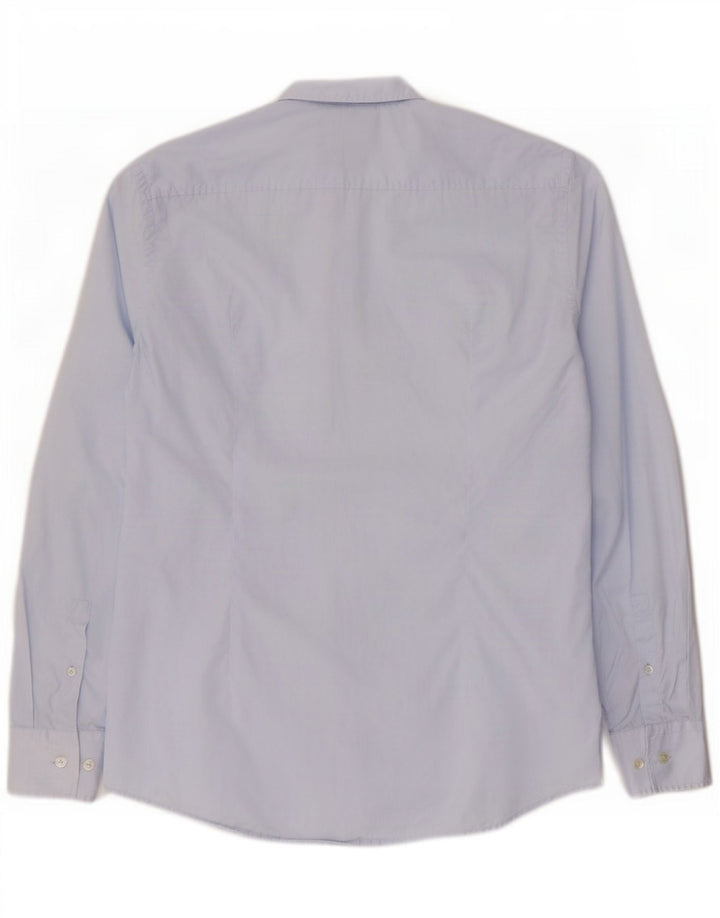 Hugo Boss Herre Slim Fit Skjorte Størrelse 40 15 3/4 Medium Blå Bomuld