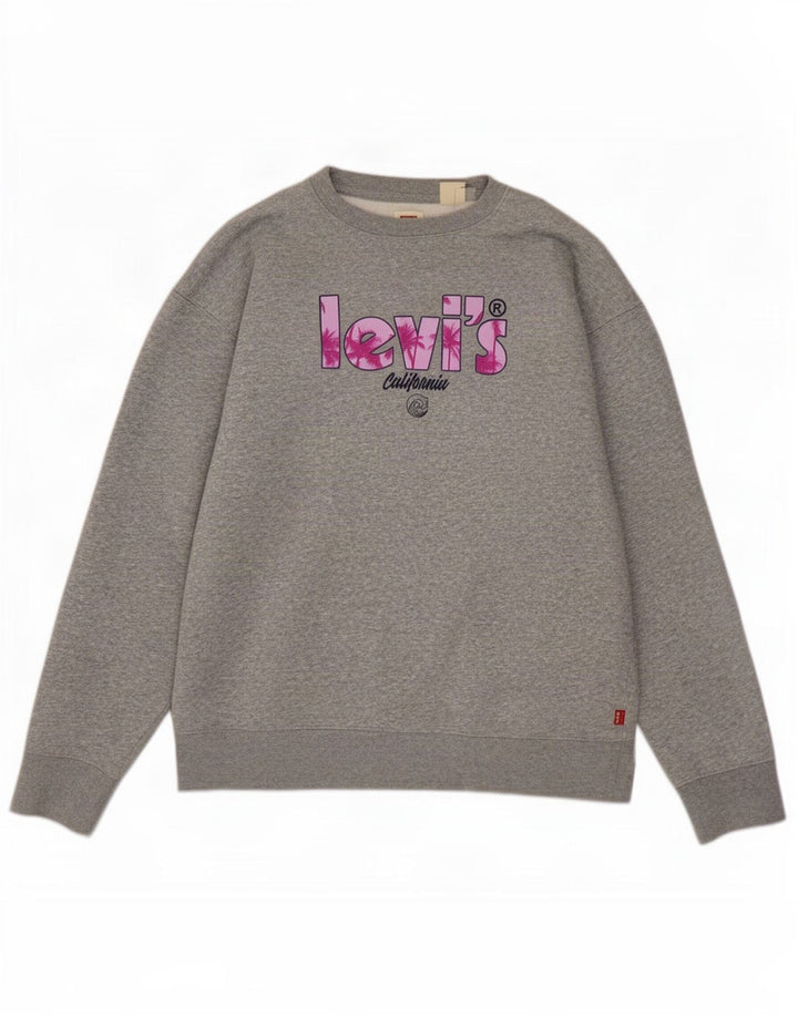 Levi's Grafisk sweatshirt til mænd, lille grå bomuld