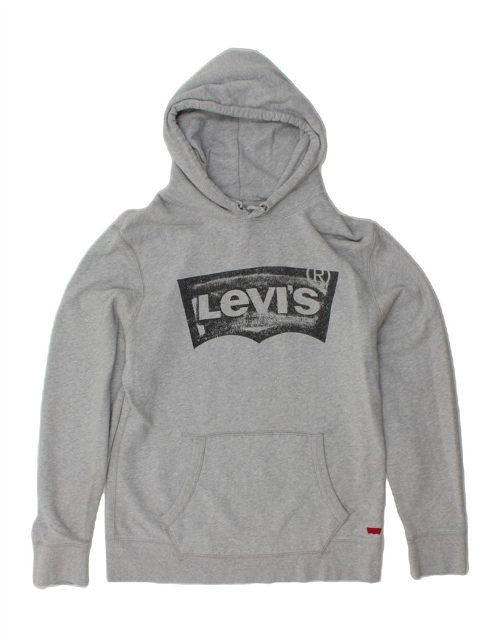 LEVI'S Mens Graphic Standard Fit Hoodie Jumper Medium Grey Cotton Vintage Levi's and Second-Hand Levi's from Messina Hembry 
