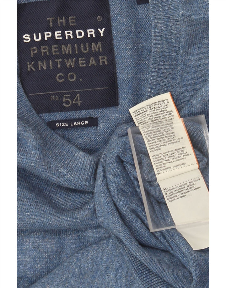 Superdry Herre sweater med rund hals, stor blå bomuld