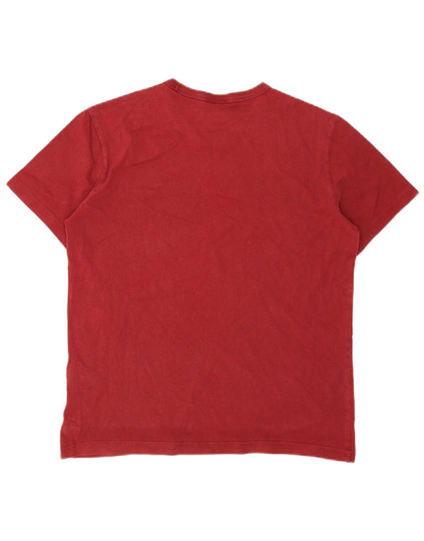 Champion Herre grafisk T-shirt Top Medium Rød Bomuld