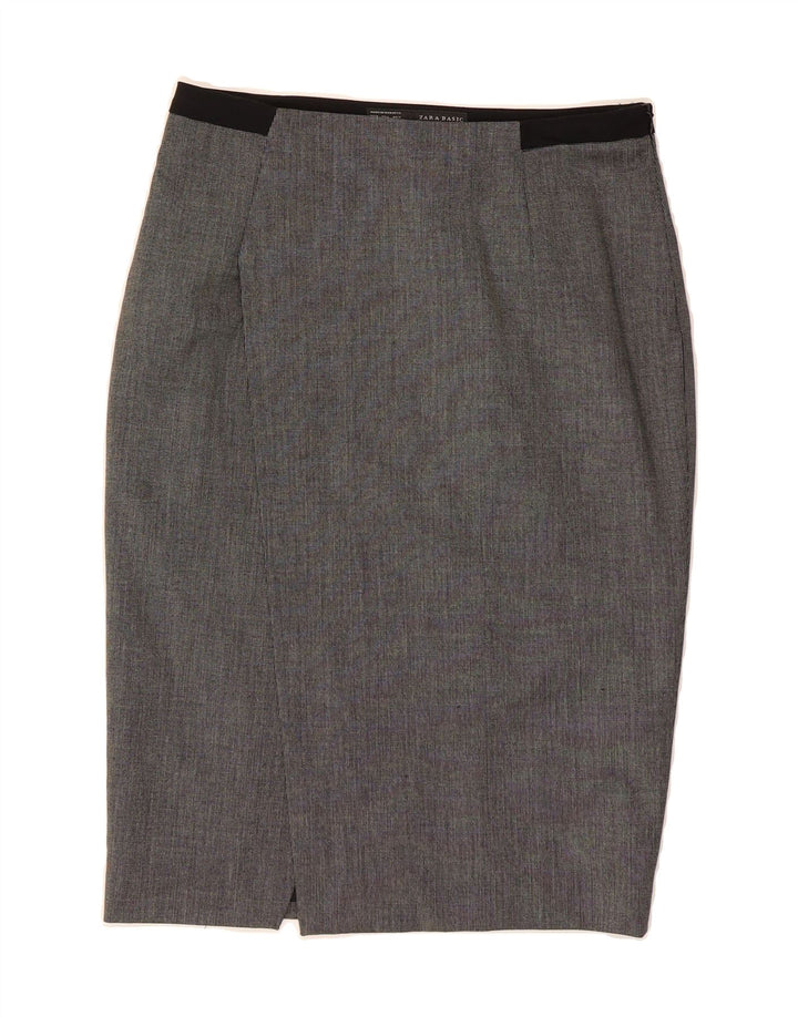 ZARA Womens Pencil Skirt Medium W30  Grey Polyester Vintage Zara and Second-Hand Zara from Messina Hembry 
