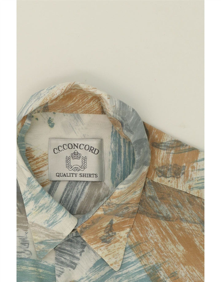 VINTAGE Mens Short Sleeve Shirt Large Multicoloured Patchwork Vintage Vintage and Second-Hand Vintage from Messina Hembry 