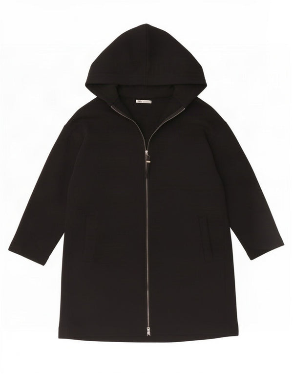 Zara Womens Longline Oversized Cardigan Sweater UK 14 Medium Black Bomuld