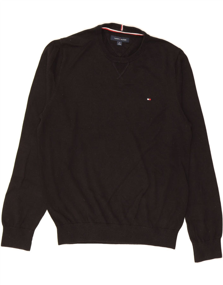 TOMMY HILFIGER Mens Crew Neck Jumper Sweater Small Black Vintage Tommy Hilfiger and Second-Hand Tommy Hilfiger from Messina Hembry 