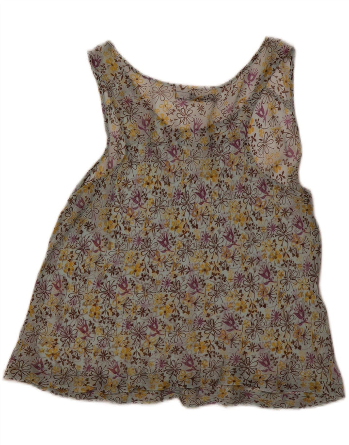 SPORTMAX Womens Sleeveless Blouse Top UK 16 Large Multicoloured Floral