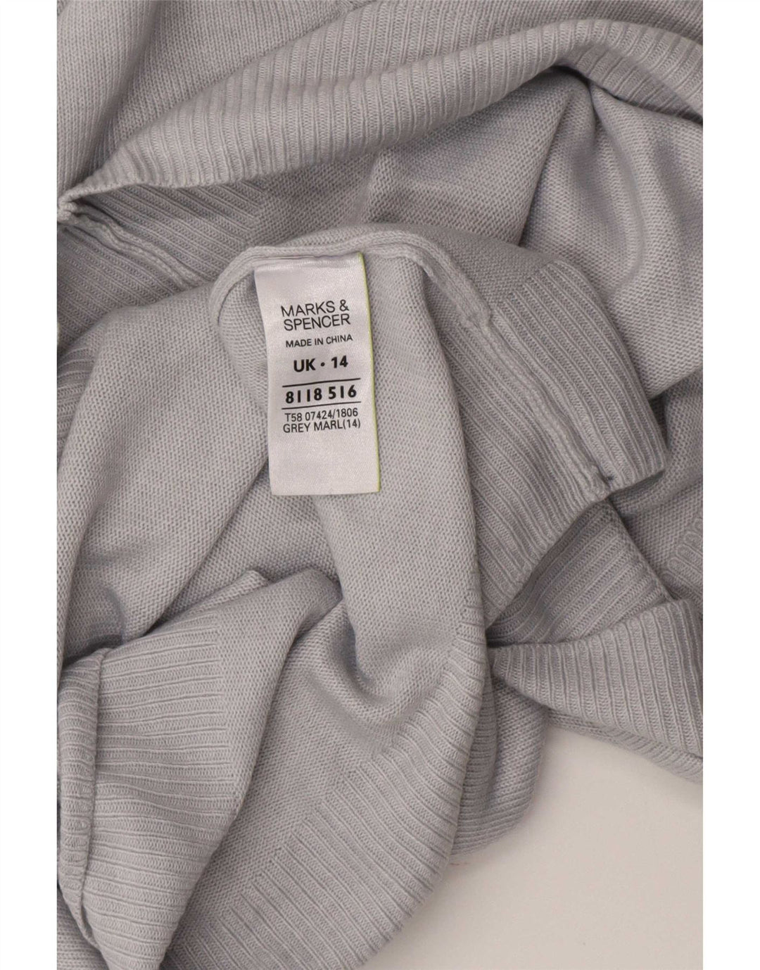 Marks & Spencer Dame Boat Neck Jumper Sweater UK 14 Large Grey
