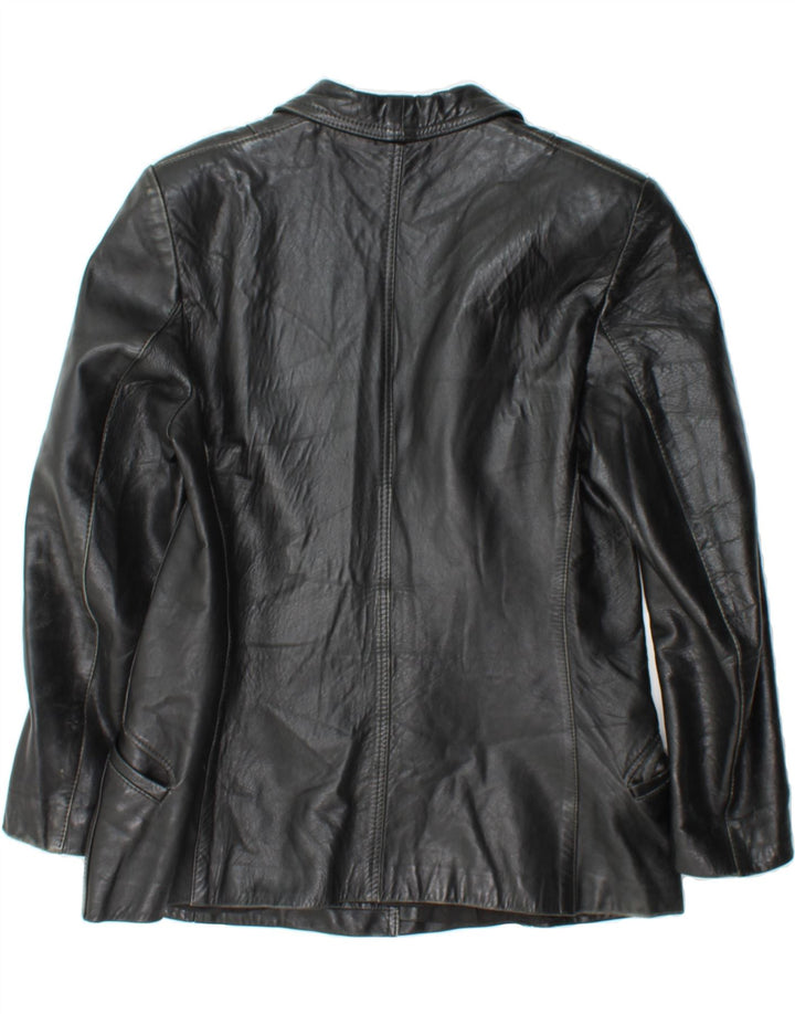 OTTAVIO PIRAGINO Womens Leather Jacket UK 14 Large Black Vintage Ottavio Piragino and Second-Hand Ottavio Piragino from Messina Hembry 
