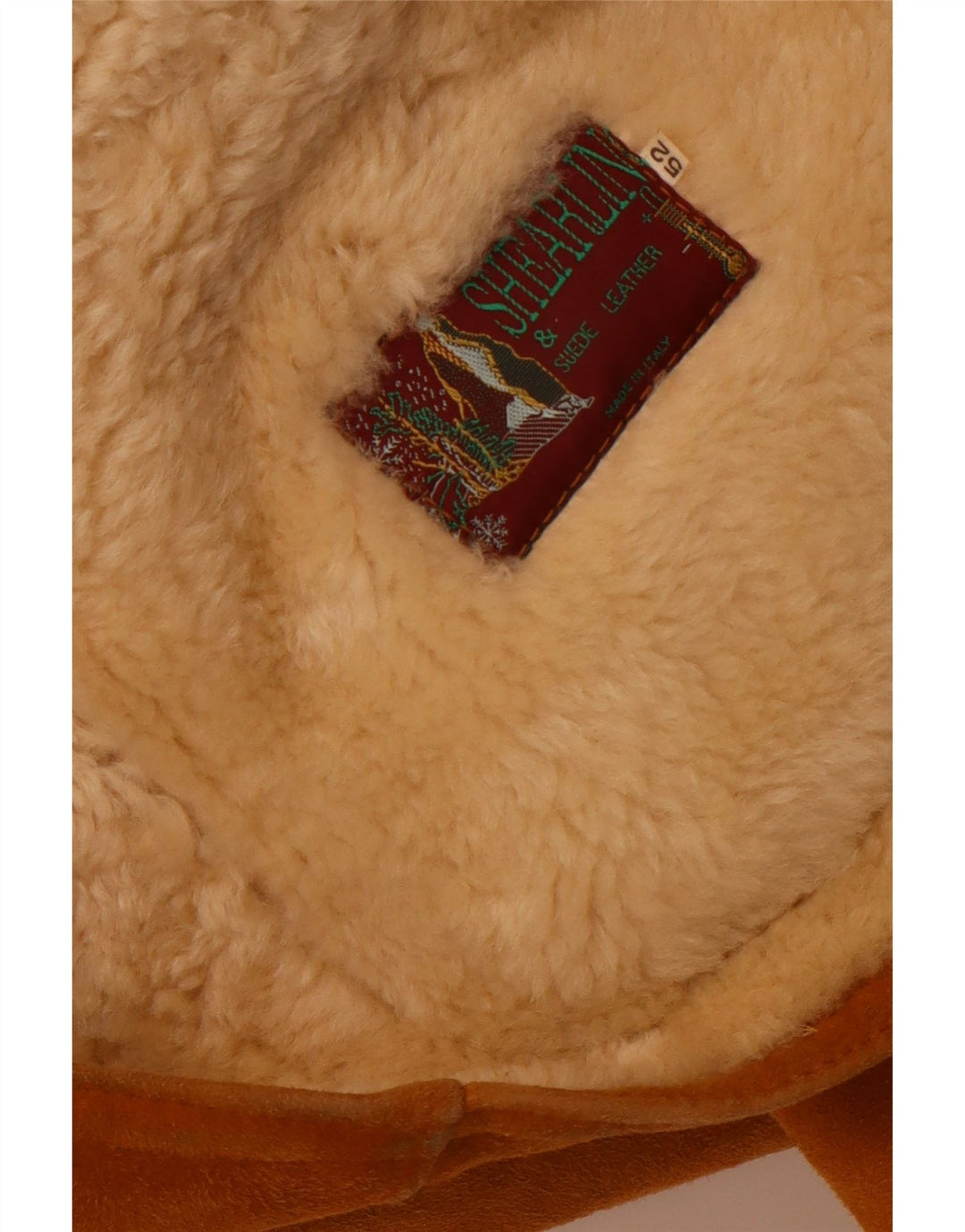 Vintage Shearling-jakke til mænd IT 52 XL brunt læder