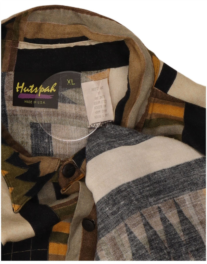 Hutspah herreskjorte XL flerfarvet geometrisk rayon