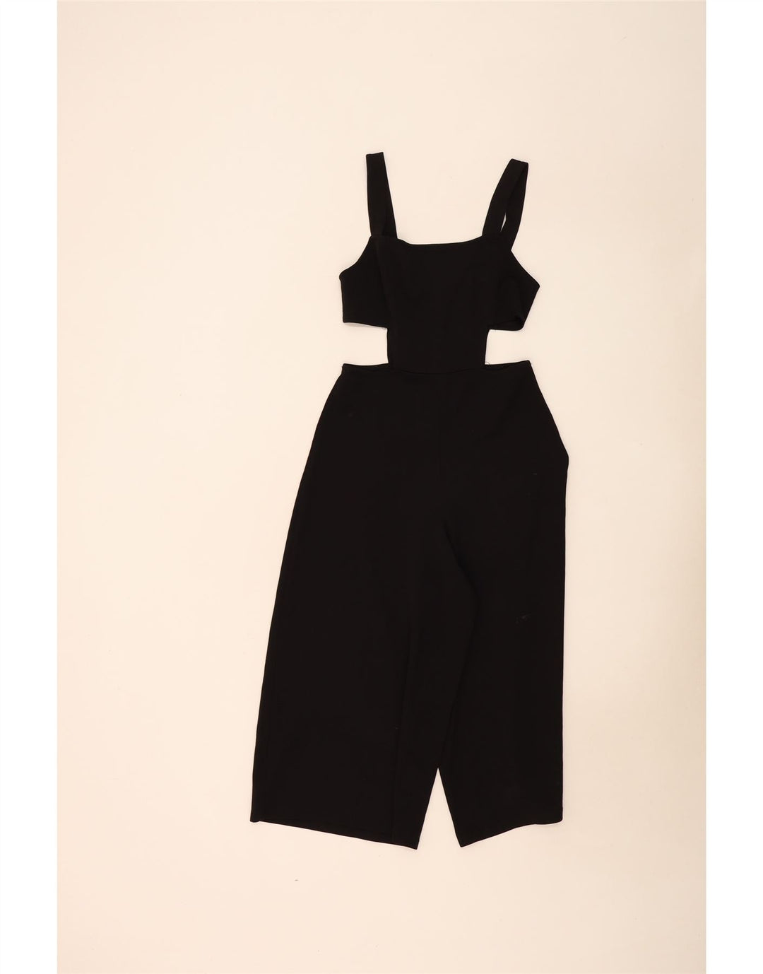 Zara Dame Ærmeløs Jumpsuit UK 12 Medium Black