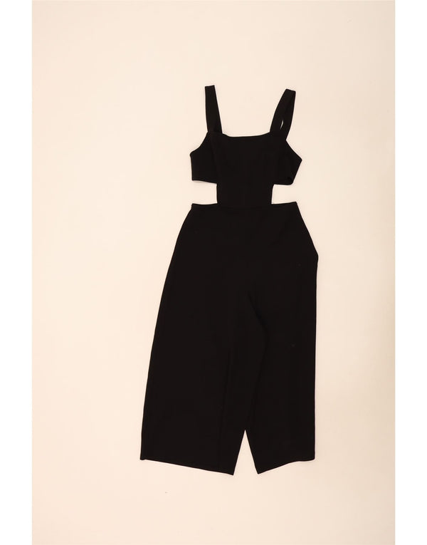 Zara Dame Ærmeløs Jumpsuit UK 12 Medium Black