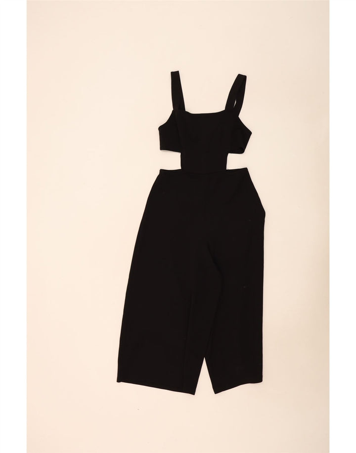 Zara Dame Ærmeløs Jumpsuit UK 12 Medium Black