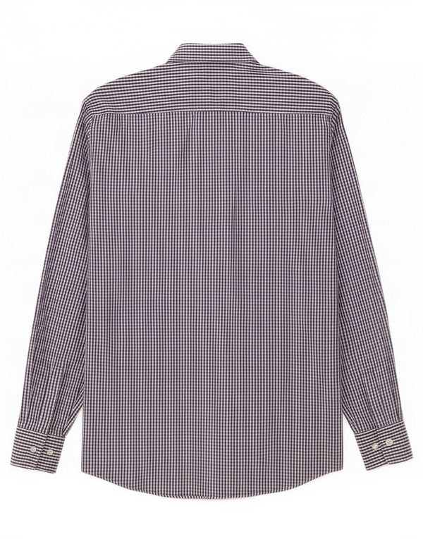 Hugo Boss Herre Slim Fit Skjorte Størrelse 41 16 Large Navy Blue Gingham Cotton