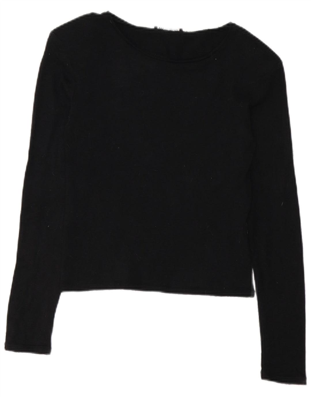 Zara Womens Crop Top Langærmet UK 10 Small Black