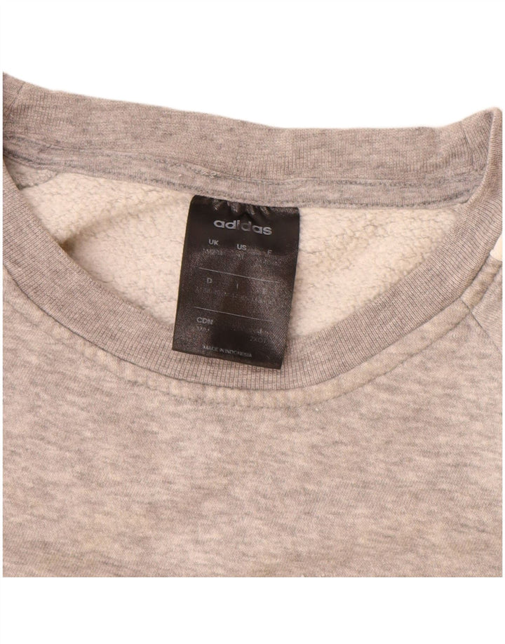 Adidas Dame Oversized Sweatshirt Jumper UK 12/14 Medium Grey Bomuld