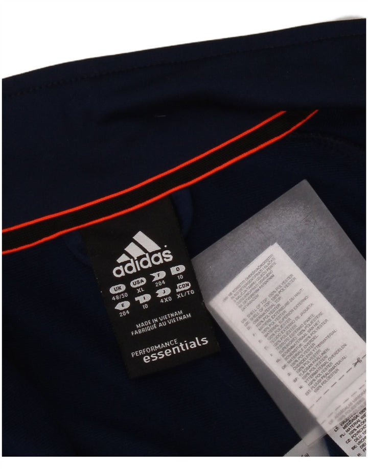 Adidas Herre Climalite træningsdragt topjakke UK 48/50 XL marineblå polyester