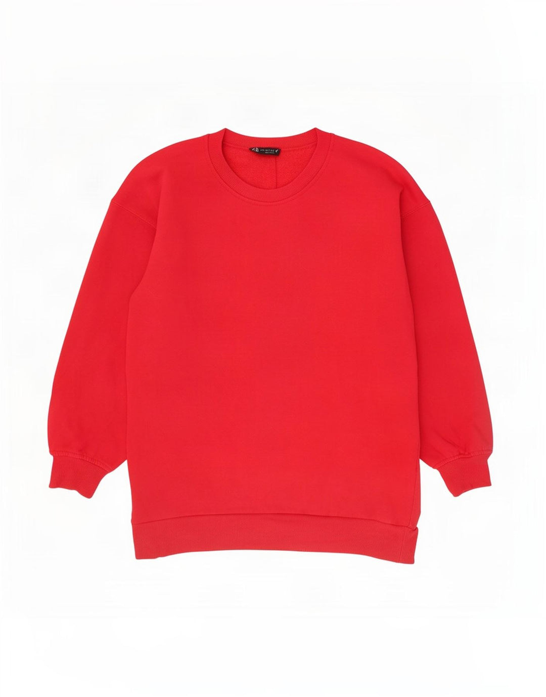 Zara Dame Oversized Sweatshirt Jumper UK 10 Lille Rød Bomuld