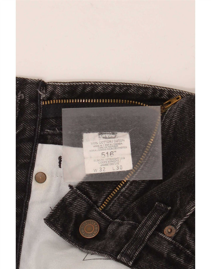 Levi's Herre 516 lige jeans W32 L30 sort bomuld