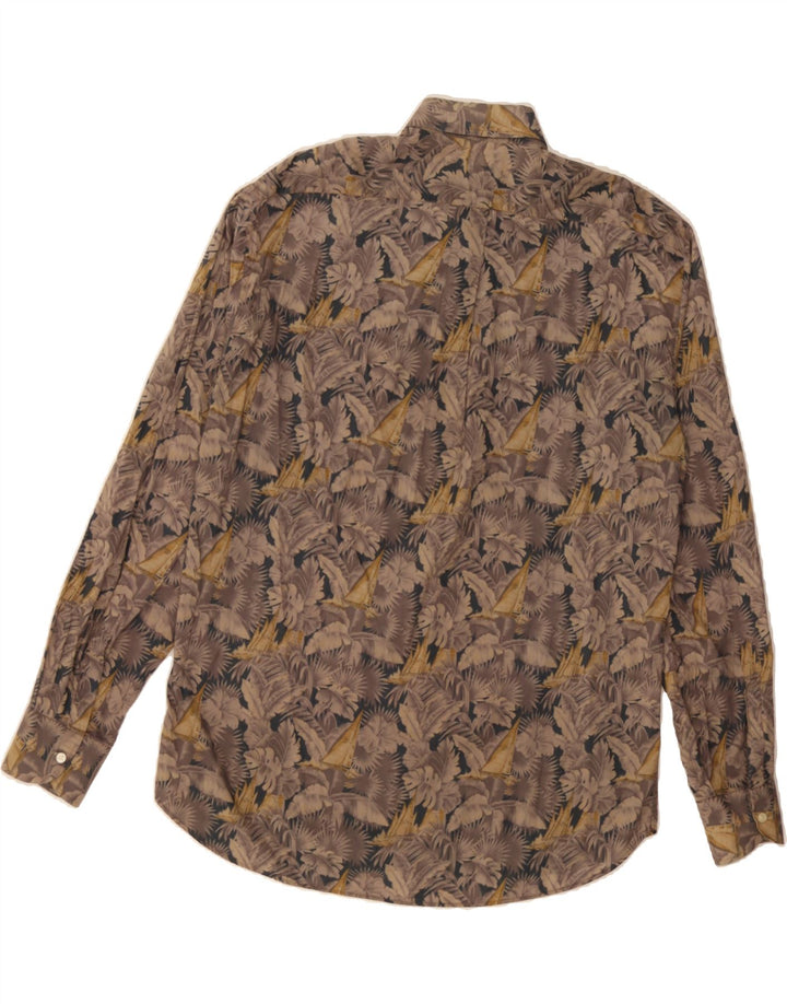 VINTAGE Mens Shirt XL Grey Floral Cotton Vintage Vintage and Second-Hand Vintage from Messina Hembry 
