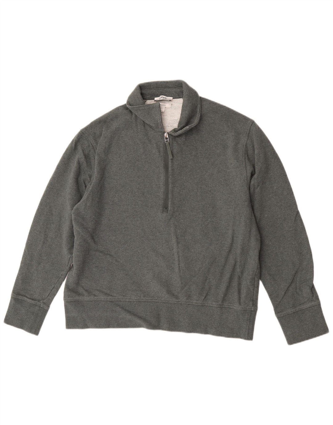 Cos Herre Relaxed Zip Neck Sweatshirt Jumper Medium Green Bomuld