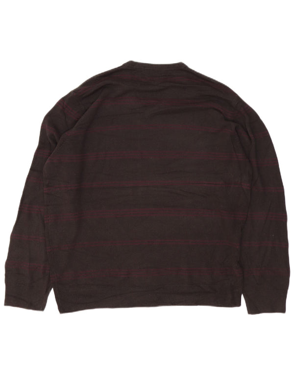Marks & Spencer Herre Blue Harbor V-hals sweater XL brun stribet