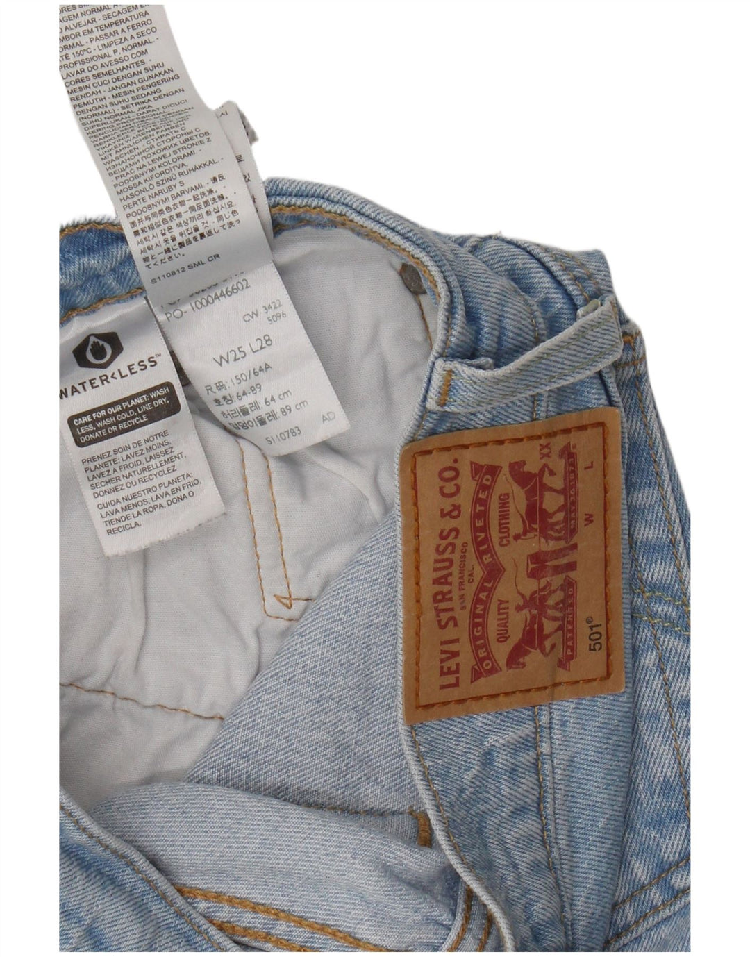 Levi's Dame 501 Straight Jeans W25 L28 Blå Bomuld