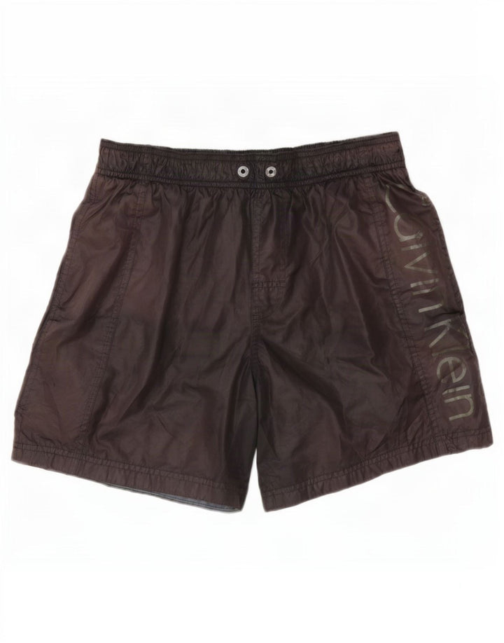 Calvin Klein Herre grafiske svømmeshorts Små brune polyester