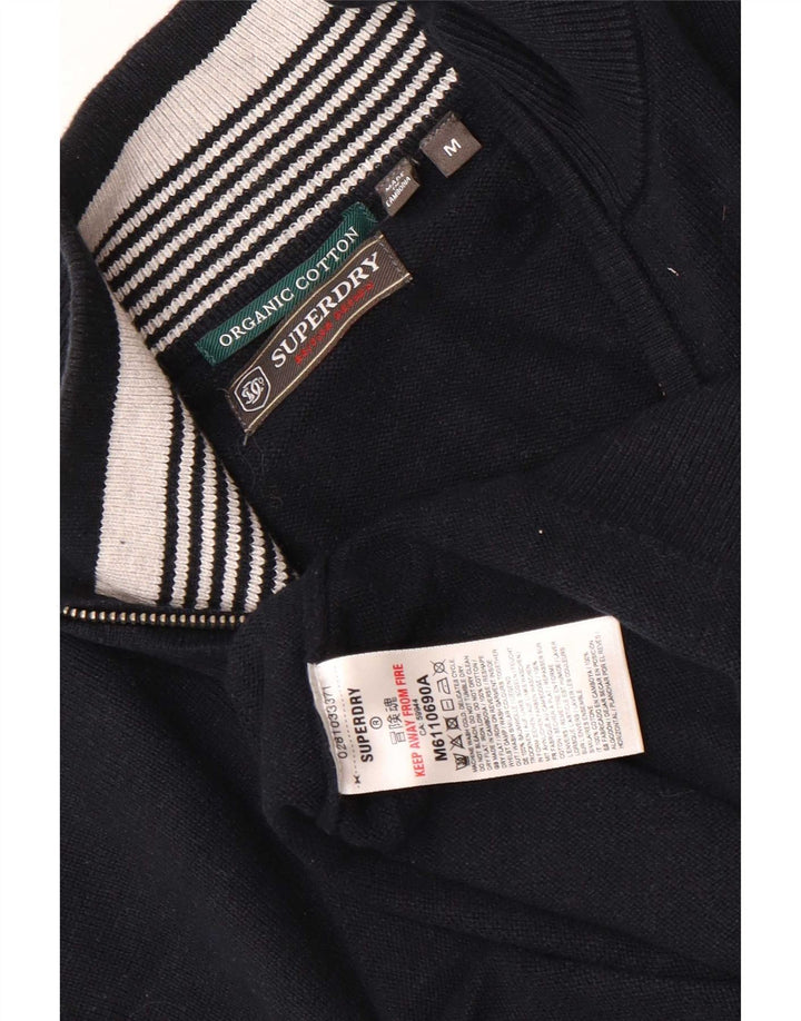 Superdry sweater med lynlås til mænd mellem marineblå bomuld