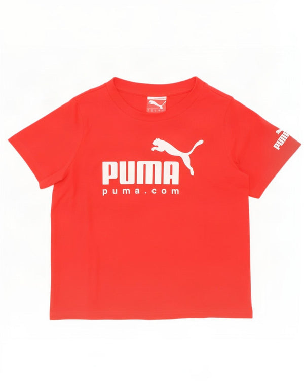 Puma piger grafisk t-shirt top 7-8 år rød bomuld