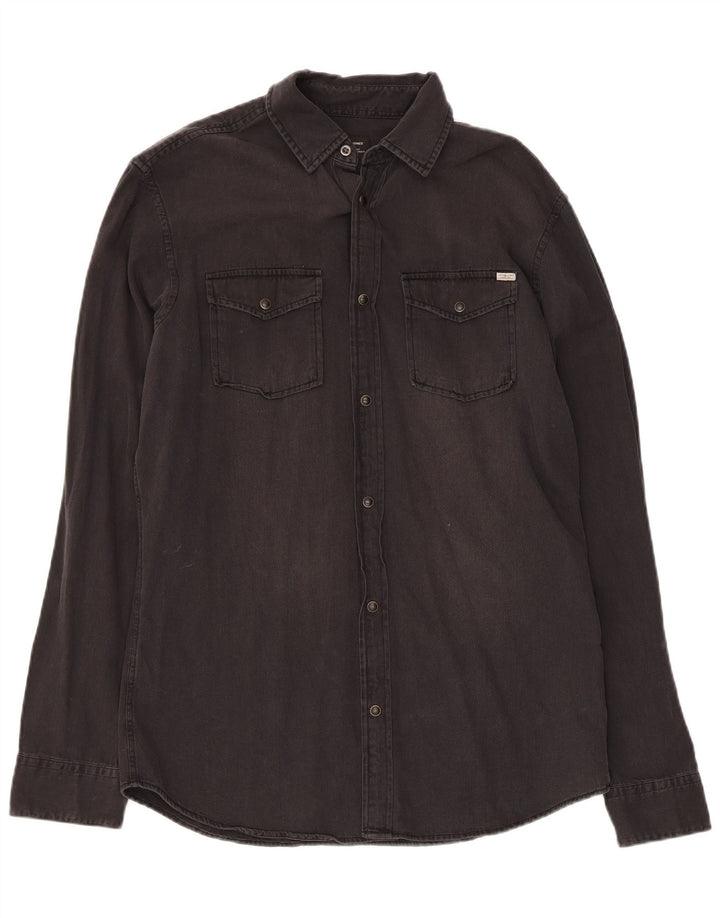 JACK & JONES Denimskjorte til mænd Medium Sort Bomuld