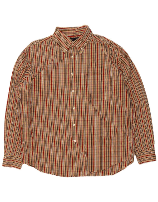 Tommy Hilfiger Herreskjorte XL Beige ternet bomuld
