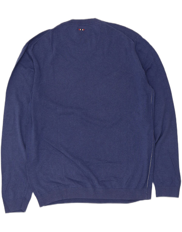 Napapijri Herre Geographic Crew Neck Jumper Sweater 2XL blå bomuld