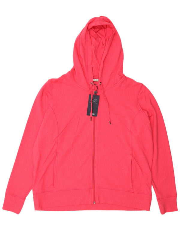 Marks & Spencer hættetrøje til kvinder med lynlås UK 22 3XL Pink Bomuld